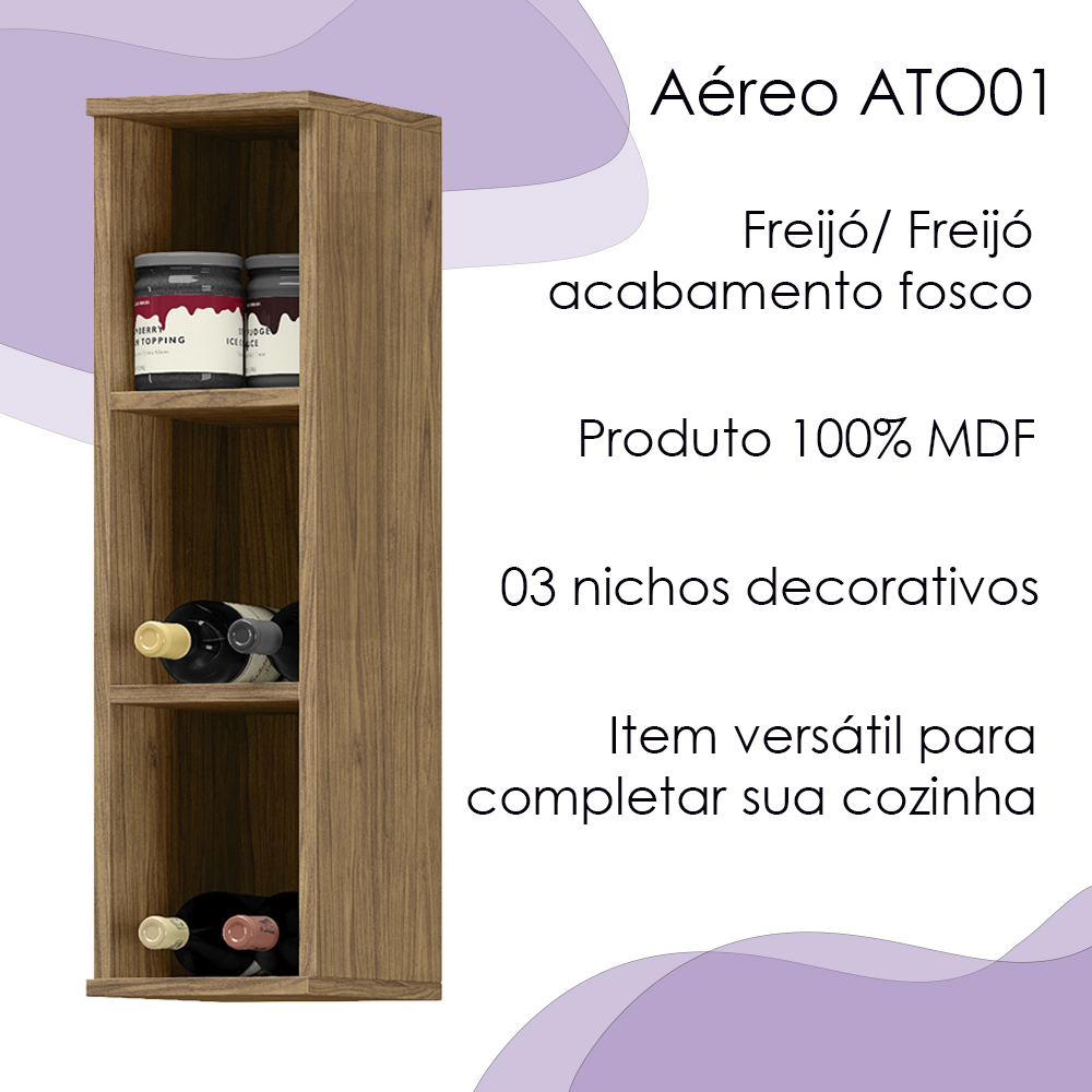 Armario Aereo Suspenso MDF 20 cm Tosc ATO01 Freijo Freijo MXM