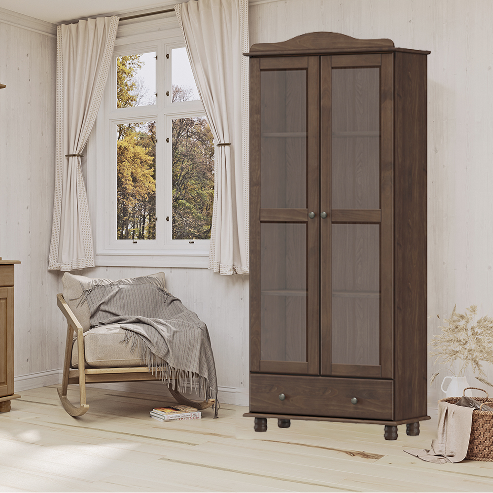 Armario Cristaleira Madeira Maciça 85 cm 8932 Cafe Milani Store