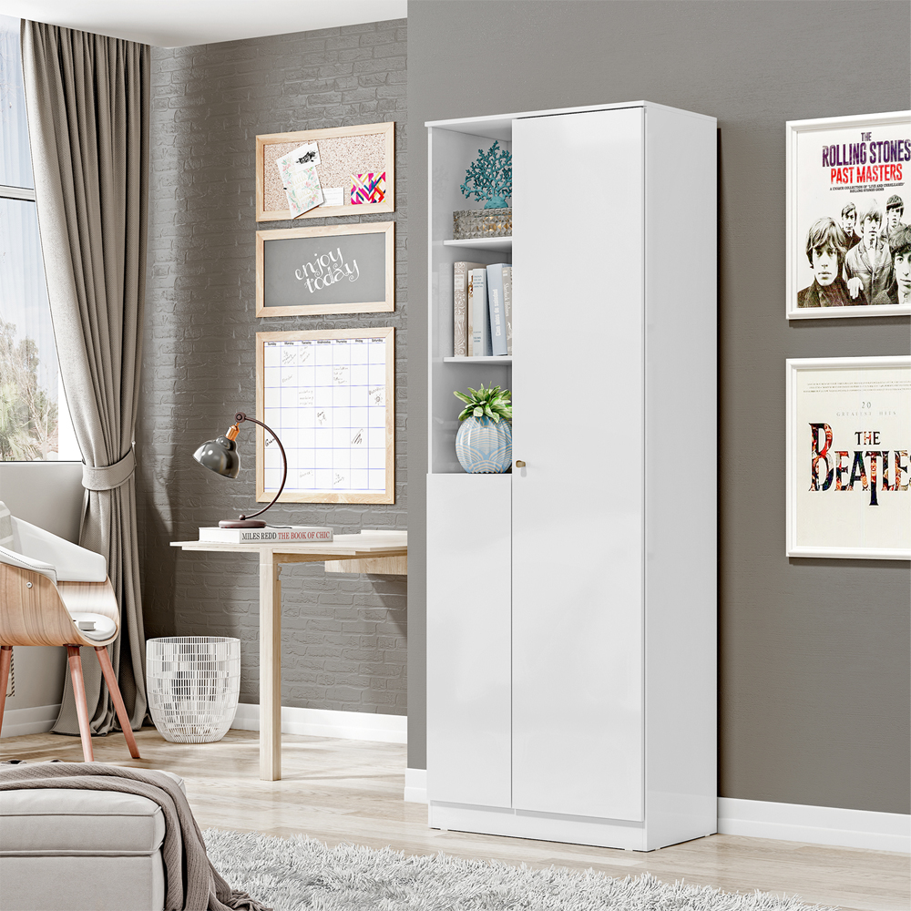 Armario Multiuso 181 cm MDP 2 Portas LIN MU001 Branco MXM