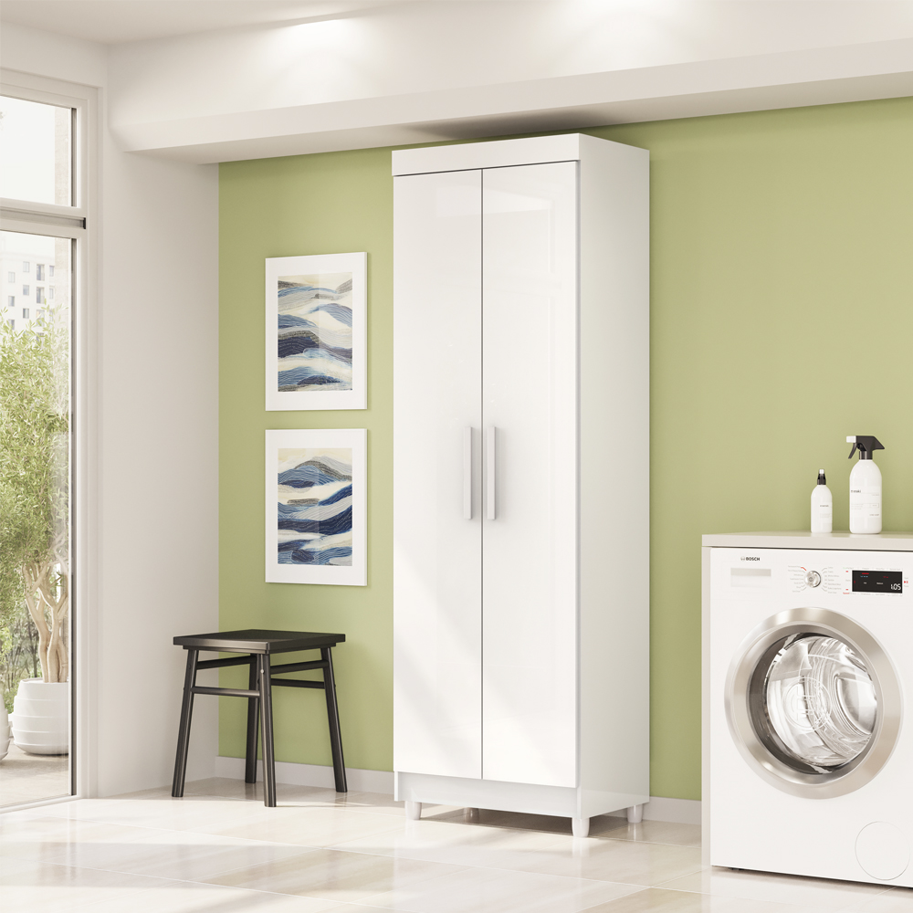 Armario Multiuso 2 Portas 60 cm LIN 10045 Branco VLR