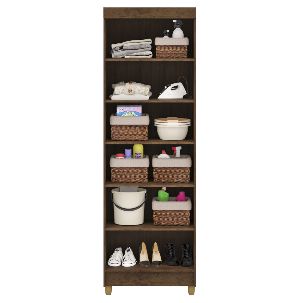 Armario Multiuso 2 Portas 60 cm LIN 10045 Imbuia Champanhe VLR