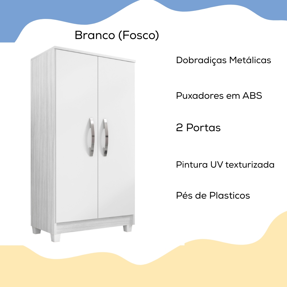 Armario Multiuso 2 Portas 6522 61 cm Branco INCP
