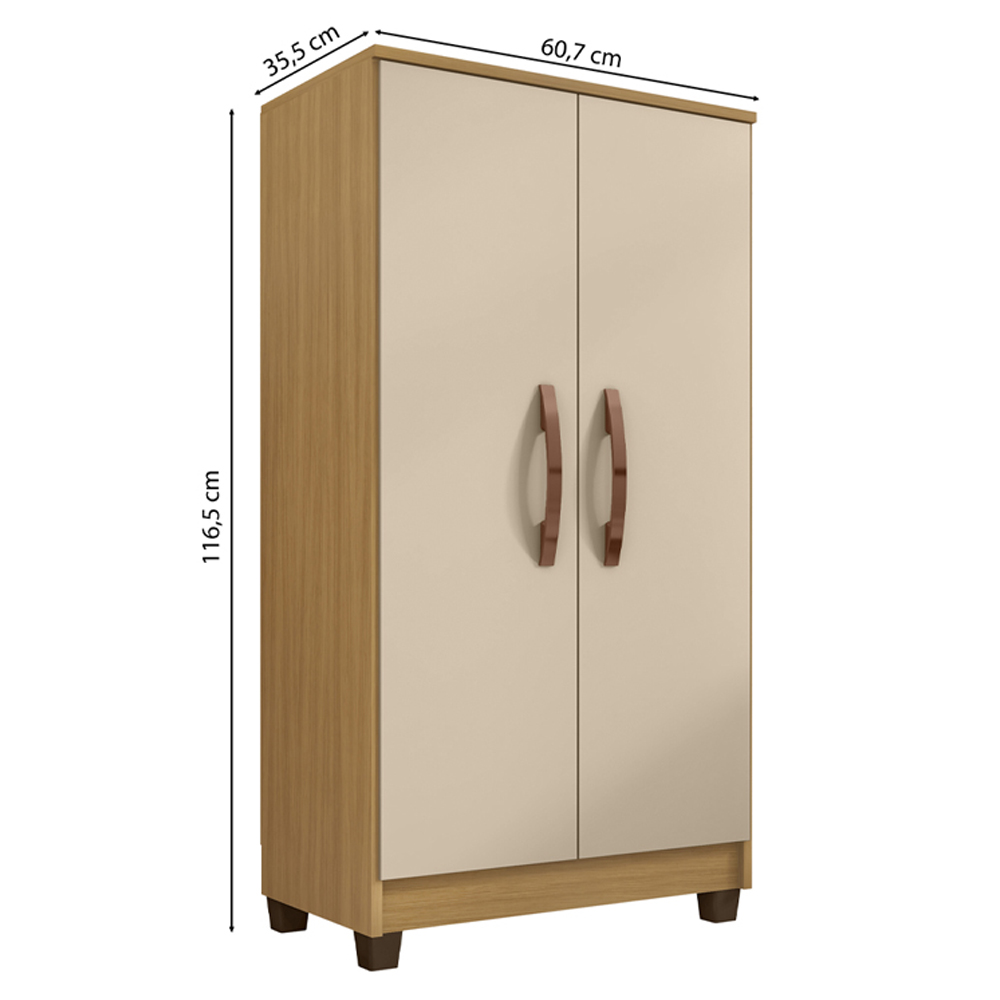Armario Multiuso 2 Portas 6522 61 cm Carvalho Am Off White INCP