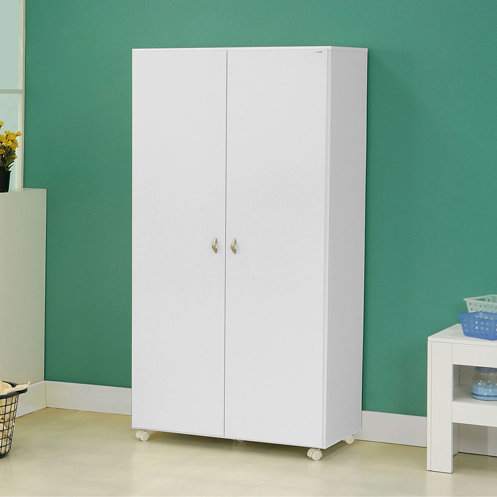 Armario Multiuso 2 Portas Com Rodizio 86 cm AR70 Branco Dtall