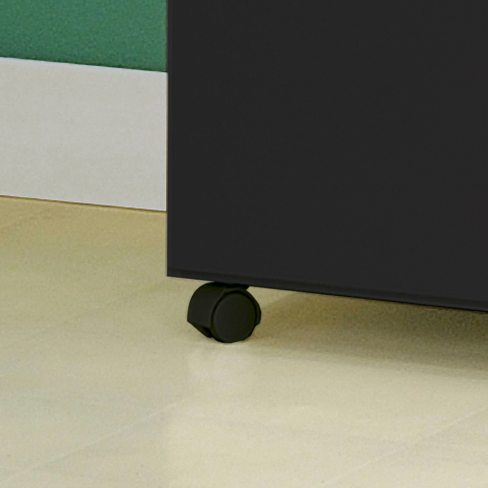 Armario Multiuso 2 Portas Com Rodizio 86 cm AR70 Preto Dtall