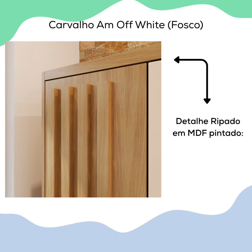 Armario Multiuso 2P Versa 11686 71 cm Carvalho Am Off White INCP