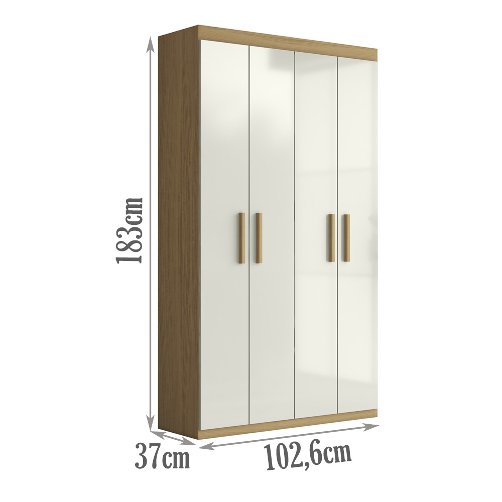 Armario Multiuso Duplo 4 Portas 2000194 Atacama Off White ARMoveis