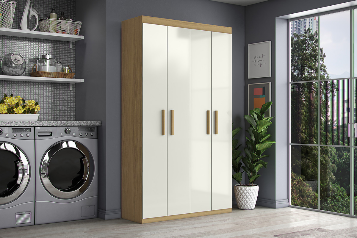 Armario Multiuso Duplo 4 Portas 2000194 Atacama Off White ARMoveis