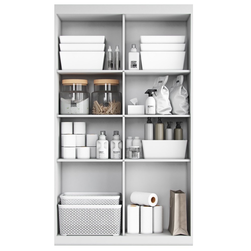 Armario Multiuso Duplo 4 Portas 2000194 Branco Brilho ARMoveis