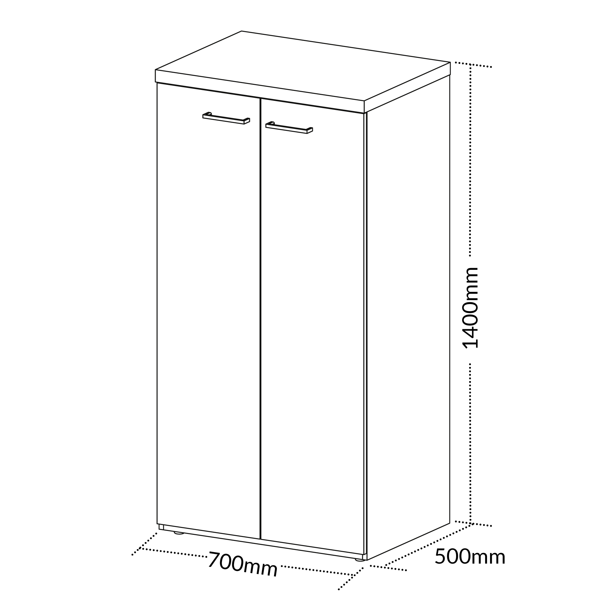 Armario Multiuso Tampo Tamburato 70cm TOK Olmo Branco ARTY