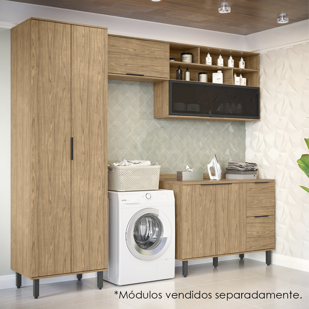 Armario Paneleiro 2 Portas MDF 70 cm Tosc PTO03 Freijo Freijo MXM