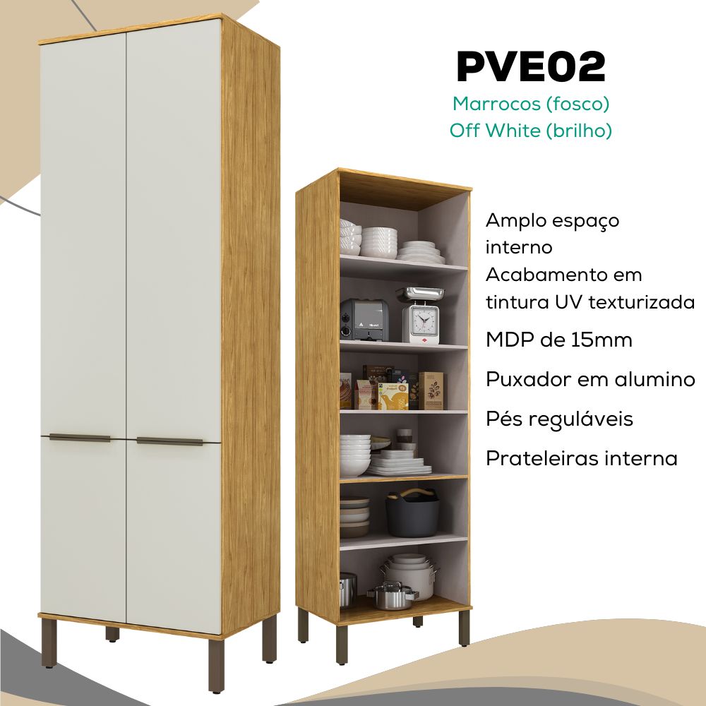 Armario Paneleiro 4 PT 70 cm Vera PVE02 Marrocos Off White MXM