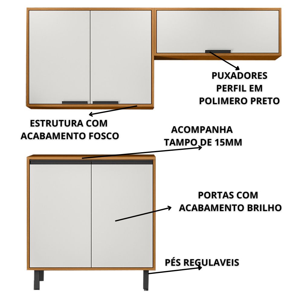 Armarios Lavanderia 3 Modulos 160 cm Raven Freijo Off White PLN