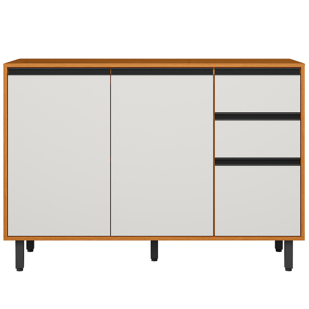 Balcão Com Tampo 3P 2G 120 cm 12640 Raven Freijo Off White PLN