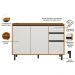 Balcão Com Tampo 3P 2G 120 cm 12640 Raven Freijo Off White PLN
