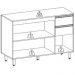Balcão Com Tampo 3P 2G 120 cm 12640 Raven Freijo Off White PLN