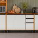 Balcão Com Tampo 3P 2G 120 cm 12640 Raven Freijo Off White PLN