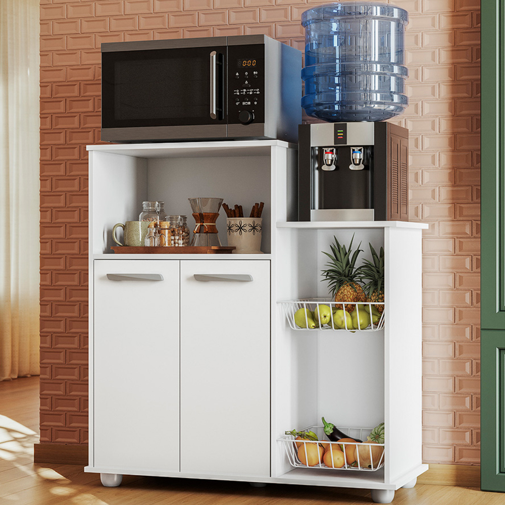 Balcão Fruteira Para Cozinha 2 Portas 91 cm Solle Branco PLN