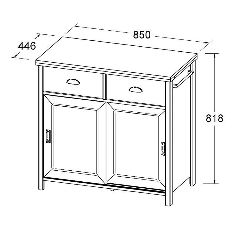 Balcao Aparador Buffet 2 Portas 85 cm BA145 Preto Dtall