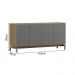 Balcao Buffet 4 Portas 1 Gaveta 165 cm 2155 Oak Ferrolack Milani Store
