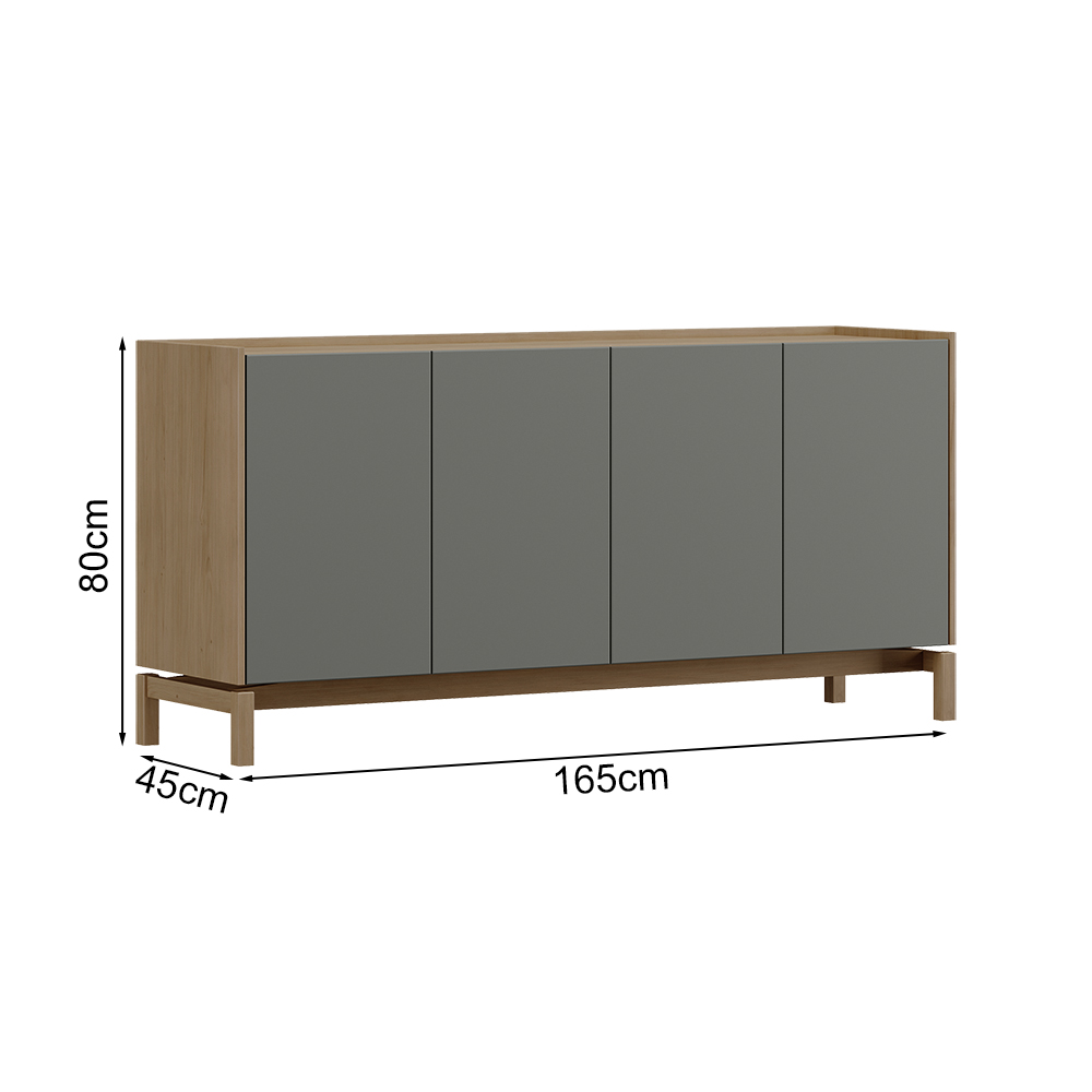 Balcao Buffet 4 Portas 1 Gaveta 165 cm 2155 Oak Ferrolack Milani Store