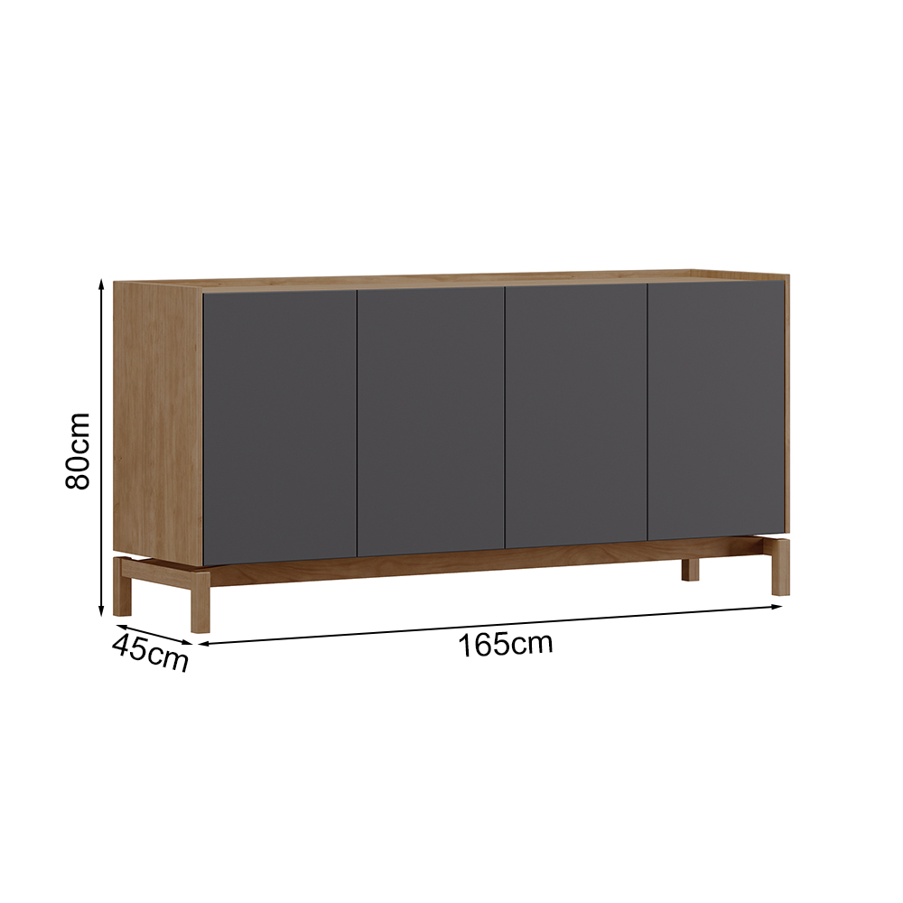 Balcao Buffet 4 Portas 1 Gaveta 165 cm 2155 Tauari Concret Milani Store