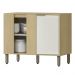 Balcao Canto Reto 98 cm MDP GLOR BGL03 Castanho Off White MXM