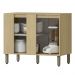 Balcao Canto Reto 98 cm MDP GLOR BGL03 Castanho Off White MXM