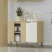 Balcao Canto Reto 98 cm MDP GLOR BGL03 Castanho Off White MXM