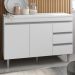 Balcao Com Tampo 120 cm 2 Portas Andreia Branco REAJL