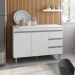 Balcao Com Tampo 120 cm 2 Portas Andreia Branco REAJL