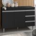 Balcao Com Tampo 120 cm 2 Portas Andreia Preto REAJL
