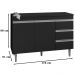 Balcao Com Tampo 120 cm 2 Portas Andreia Preto REAJL