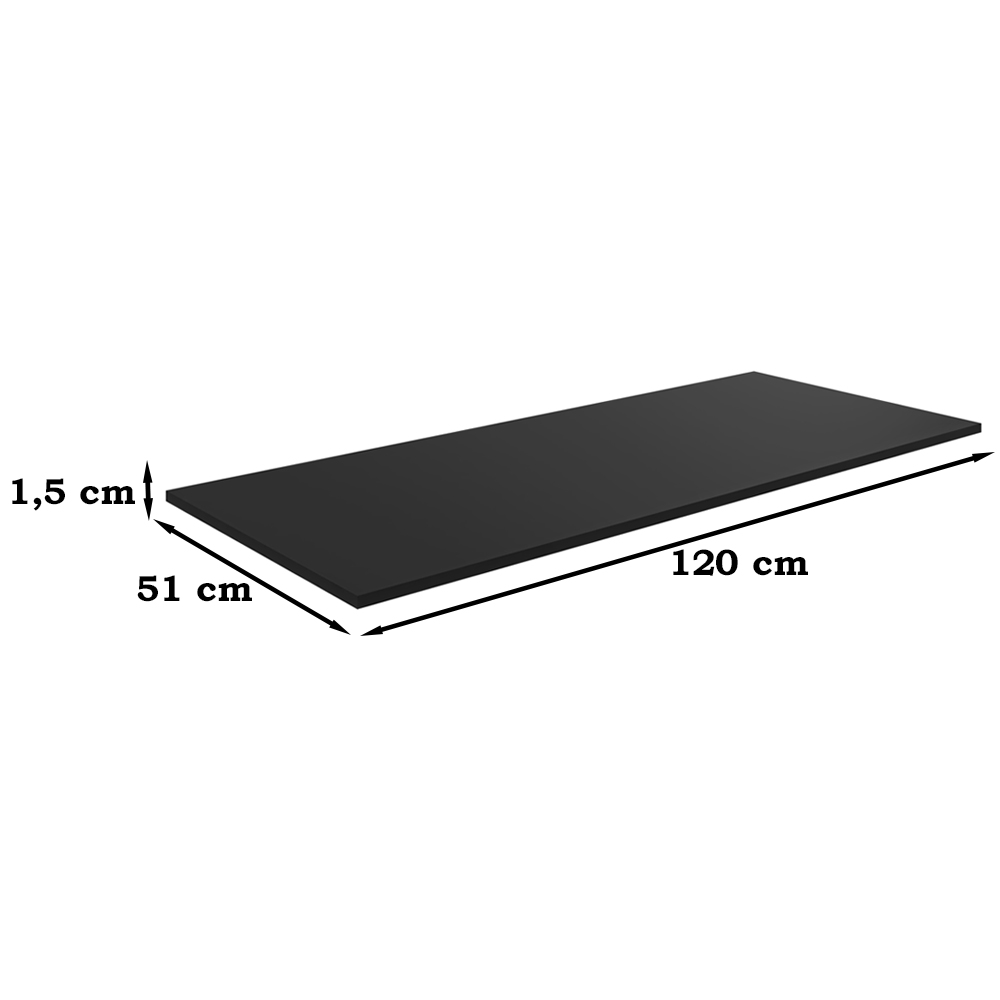 Balcao Com Tampo 120 cm 2 Portas Andreia Preto REAJL