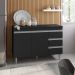 Balcao Com Tampo 120 cm 2 Portas Andreia Preto REAJL