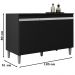 Balcao Com Tampo 120 cm 3 Portas Manu Preto REAJL