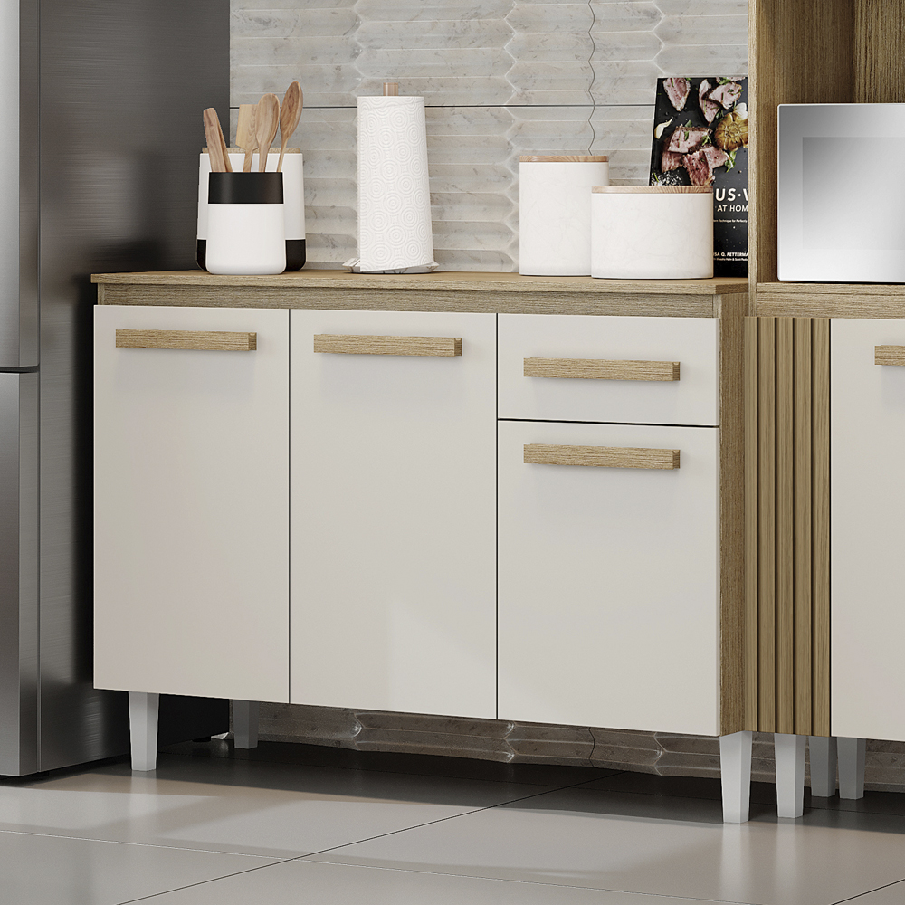 Balcao Com Tampo 120cm 2000310 Atacama Off White ARMoveis