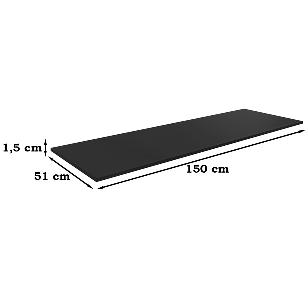 Balcao Com Tampo 150 cm 3 Portas Andreia Preto REAJL