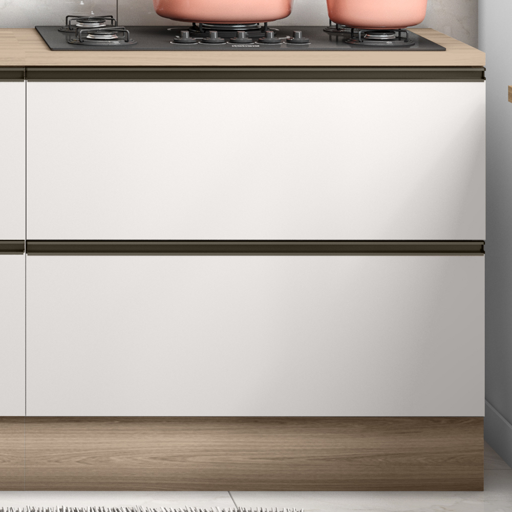 Balcao Com Tampo 1P 1G 80 cm 12538 Etti Carvalho Oak Off White PLN