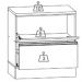 Balcao Com Tampo 1P 1G 80 cm 12538 Etti Carvalho Oak Off White PLN