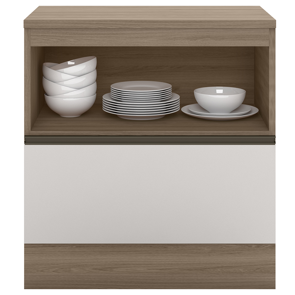 Balcao Com Tampo 1P 1G 80 cm 12538 Etti Carvalho Oak Off White PLN