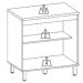 Balcao Com Tampo 2 Portas 80 cm Cria J00148 Freijo Off White PLN