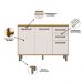 Balcao Com Tampo 3P 2G 120 cm Cria Freijo Off White PLN