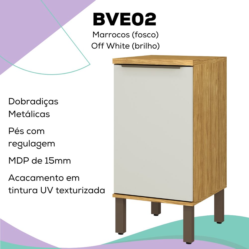 Balcao Com Tampo 40 cm MDP 1 Pt Vera BVE02 Marrocos Off White MXM