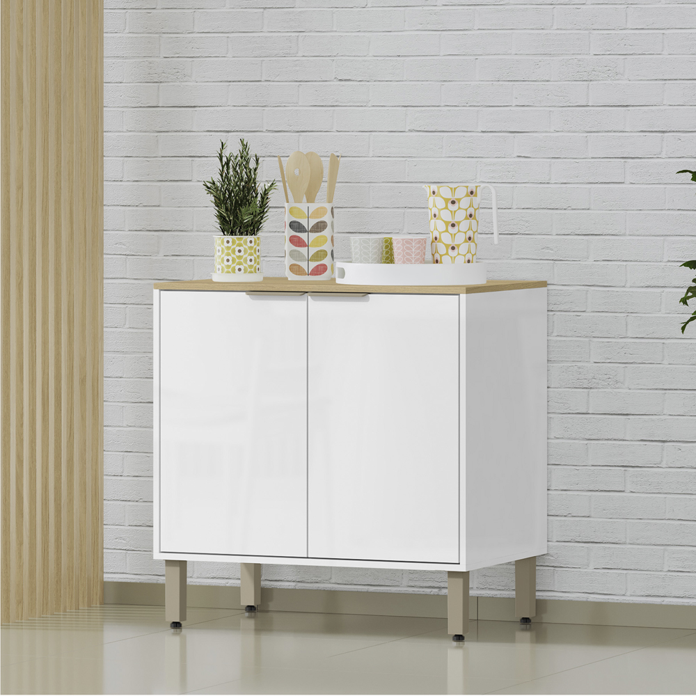 Balcao Com Tampo 80 cm 2 Pt GLOR BGL01 Branco Neve MXM