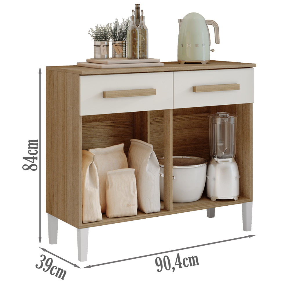Balcao Com Tampo 90cm 2012151 Atacama Off White ARMoveis
