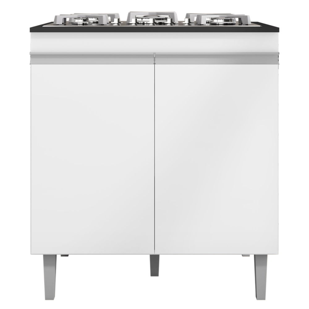 Balcao Com Tampo Cooktop 79 cm 2 Portas Andreia Branco REAJL