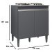 Balcao Com Tampo Cooktop 79 cm 2 Portas Andreia Cinza REAJL