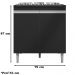 Balcao Com Tampo Cooktop 79 cm 2 Portas Andreia Preto REAJL