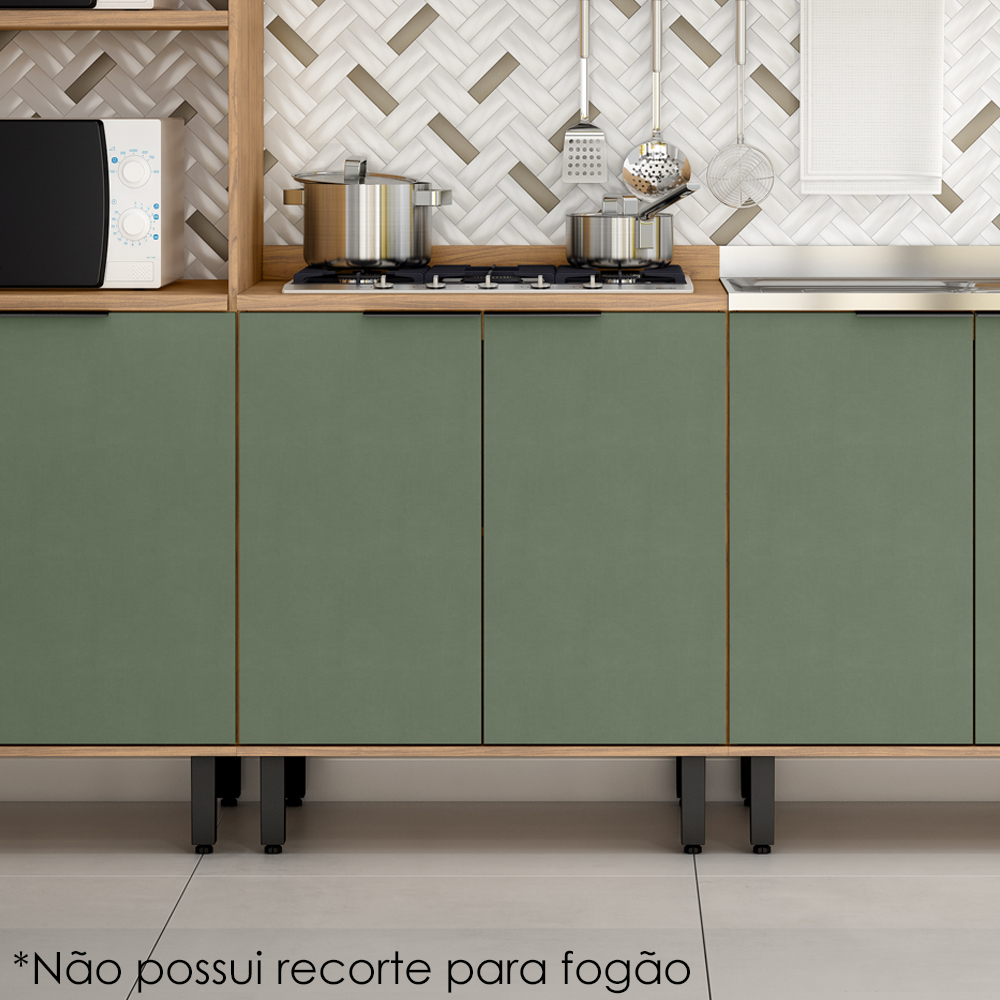 Balcao Com Tampo MDF 80 cm 2 Portas Tosc BT002 Freijo Jade MXM